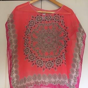 Bright Floral and Paisley Hankercheif Blouse